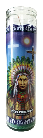 Lucky Indian Spirit (Indio Poderoso) Green Devotional Candle