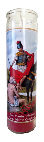 Saint Martin Caballero (San Martin Caballero) Red Devotional Candle