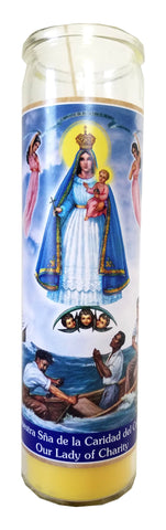 Our Lady of Charity (Nuestra Sna de la Caridad del Cobre) Yellow Devotional Candle