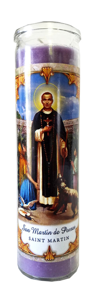 Saint Martin (San Martin de Porres) Standing Violet Devotional Candle