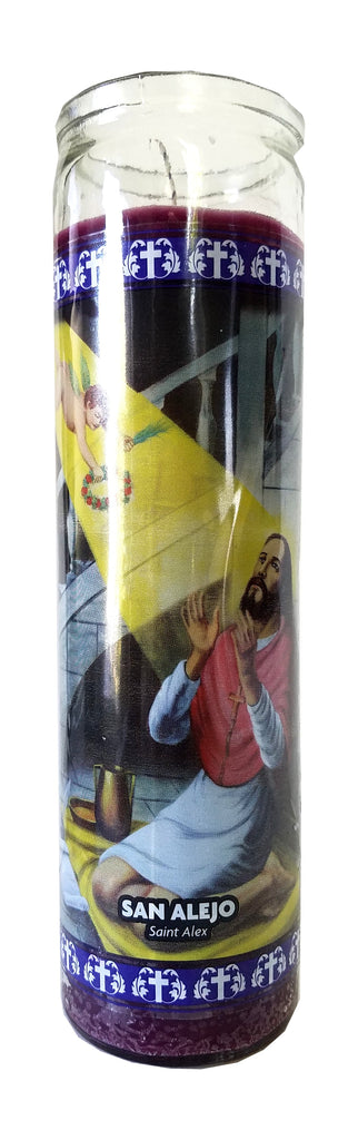 Saint Alex (San Alejo) Purple Devotional Candle