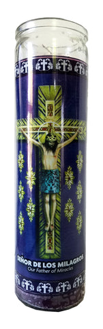 Our Father of Miracles (Senor de los Milagros) Purple Devotional Candle