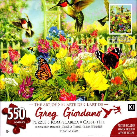 Hummingbirds and Arbor 550 Piece Puzzle