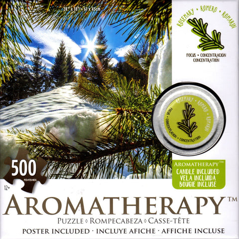 Aromatherapy 500 Piece Puzzle with Rosemary Scented Candle