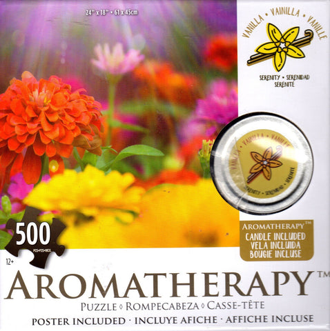 Aromatherapy 500 Piece Puzzle with Vanilla Scented Candle