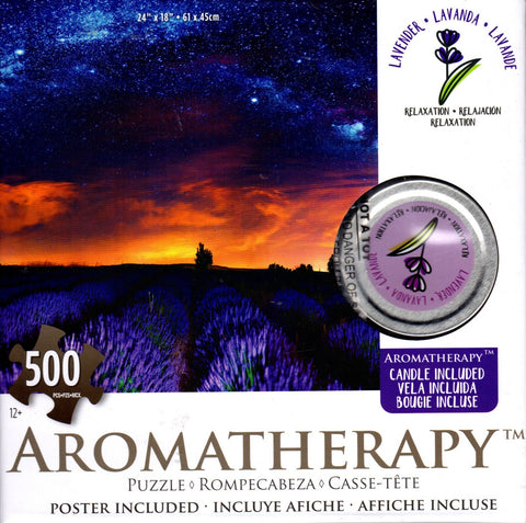 Aromatherapy 500 Piece Puzzle with Lavender Scented Candle