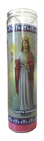 Saint Barbara (Santa Barbara) Red Devotional Candle
