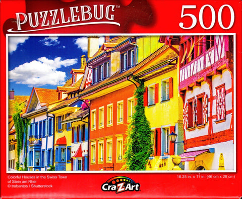 Puzzlebug 500 - Colorful Houses in Swiss Town of Stein am Rhei