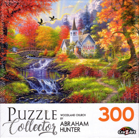 Puzzle Collector 300 Piece Puzzle - Woodland Church by Abraham Hunter