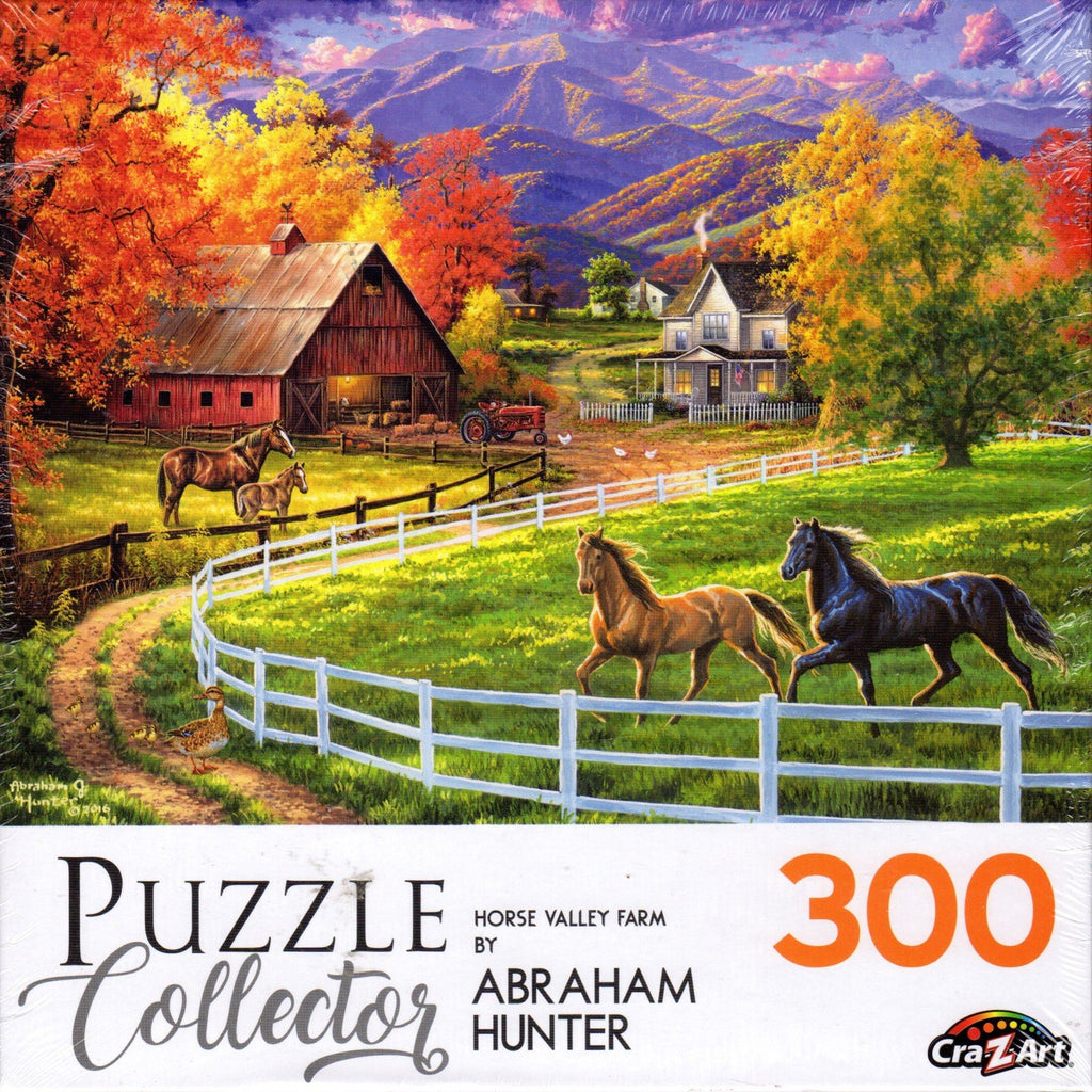 Puzzle Collector 300 Piece Puzzle - Horse Valley Farm by Abraham Hunter
