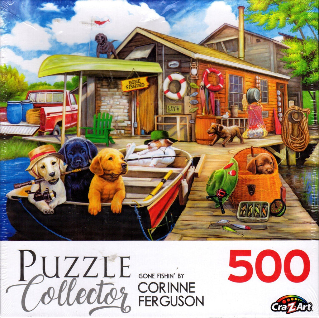 Puzzle Collector Art 500 Piece Puzzle - Gone Fishin' by Corinne Ferguson