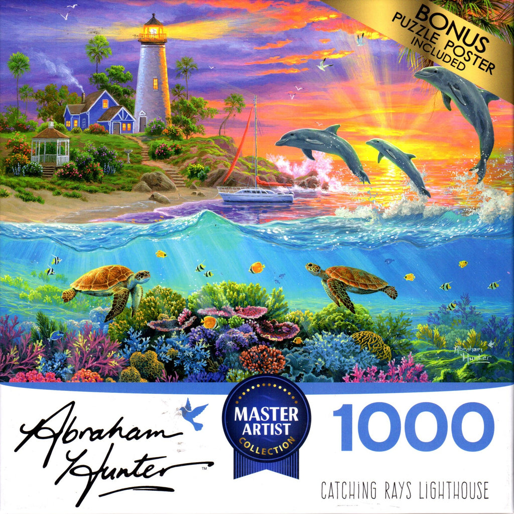 Catching Rays Lighthouse 1000 Piece Puzzle By Abraham Hunter