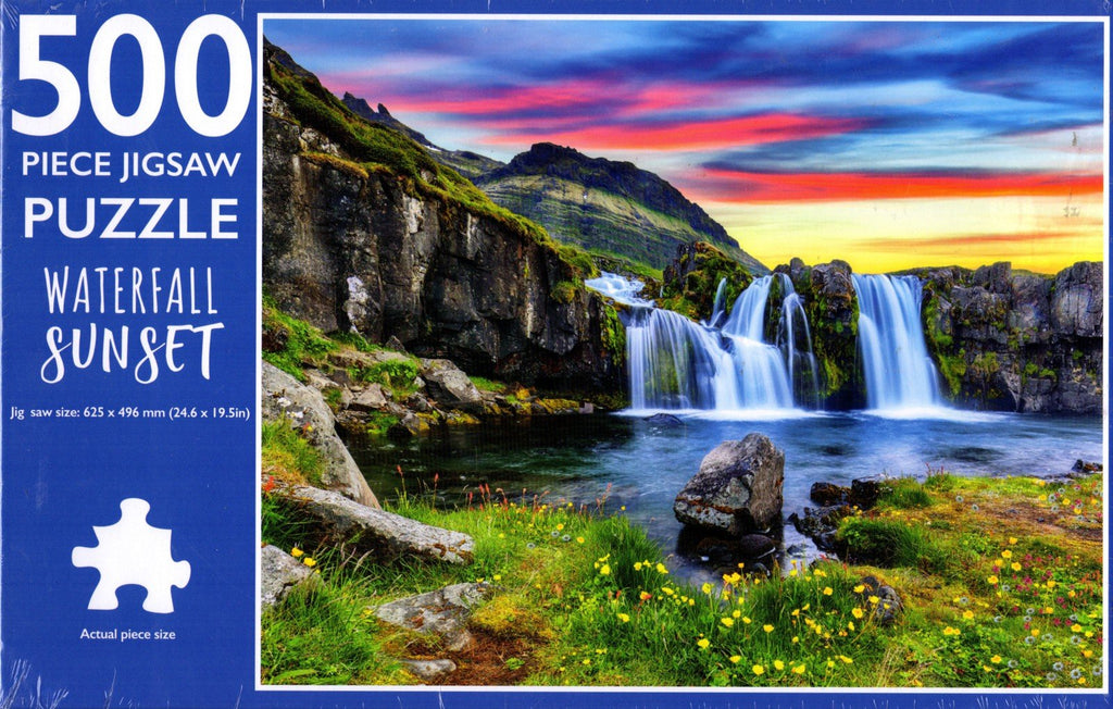 Waterfall Sunset 500 Piece Puzzle