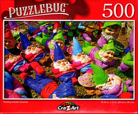 Puzzlebug 500 - Resting Garden Gnomes 500 Piece Puzzle