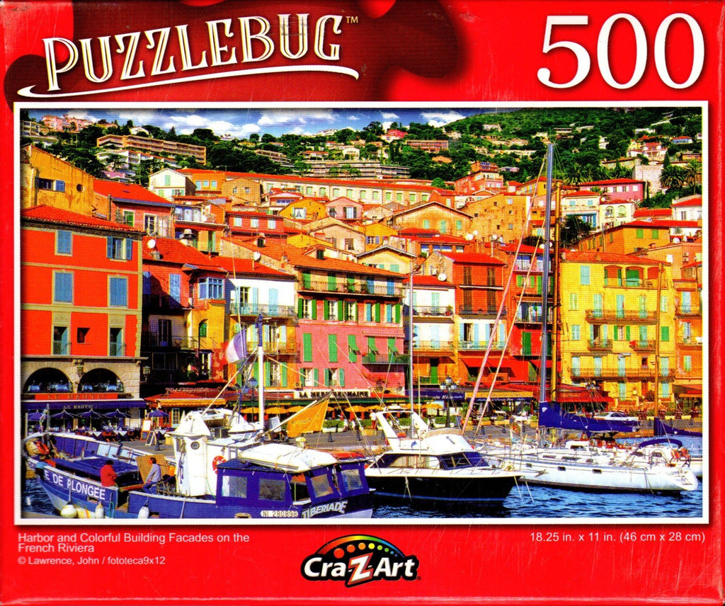 Puzzlebug 500 - Harbor and Colorful Building Facades on the French Rivera