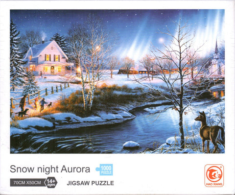 Snow Night Aurora 1000 Piece Puzzle