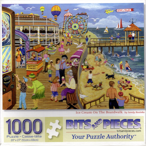 Ice Cream on The Boardwalk by Artist Sandy Rusinko 1000 Piece Puzzle