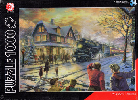 Snowy Train Station 1000 Piece Puzzle