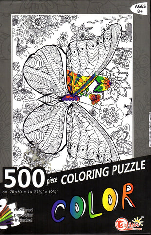 Butterfly Coloring 500 Piece Puzzle