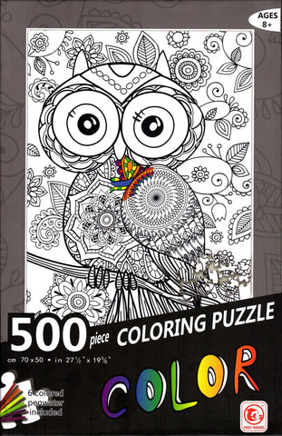 Owl Coloring 500 Piece Puzzle