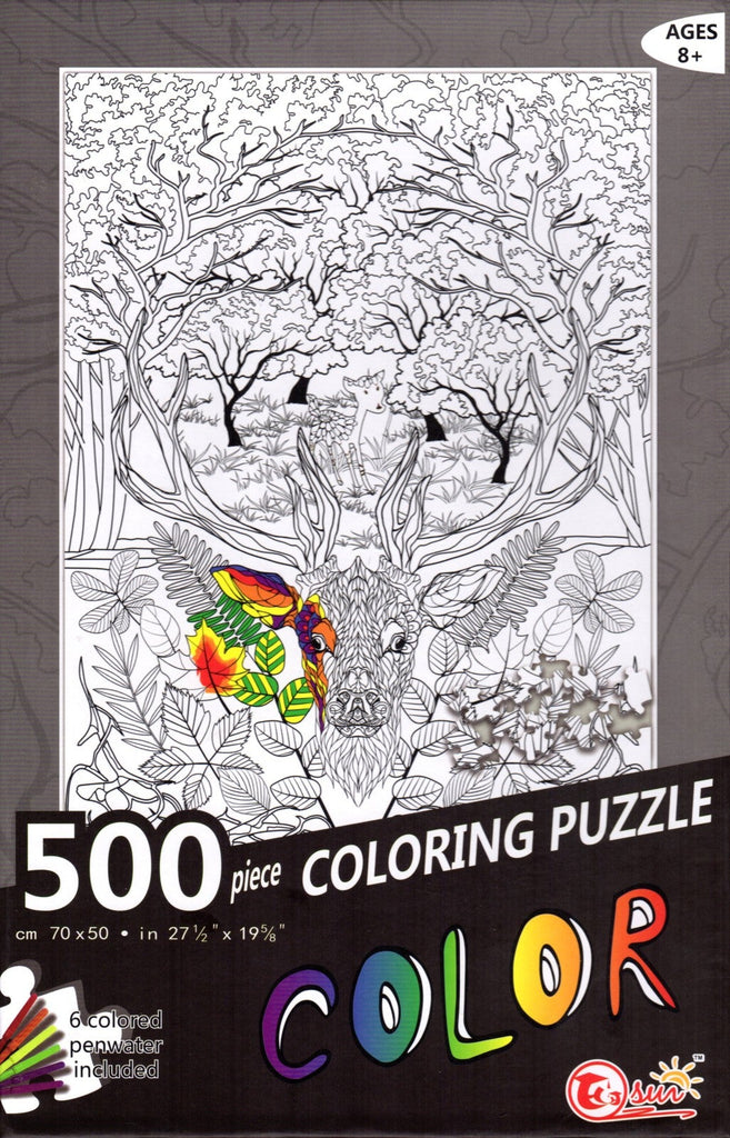 Elk Coloring 500 Piece Puzzle