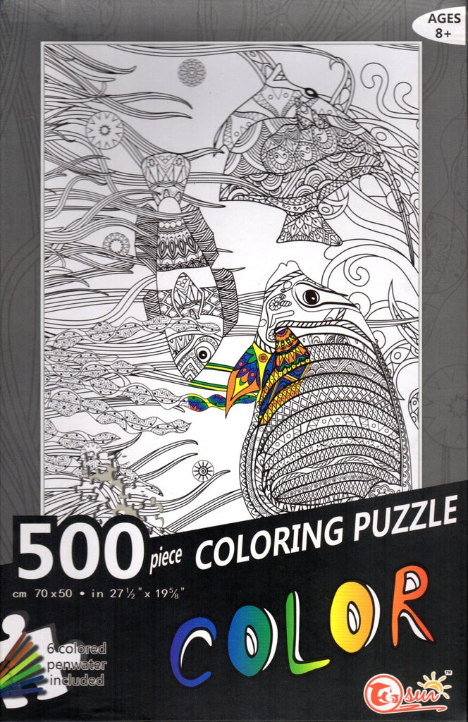 Fish Coloring 500 Piece Puzzle