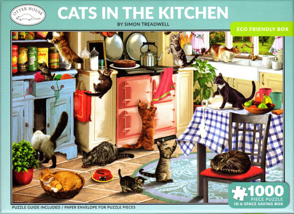 Otter House 1000 Piece Puzzle - Cats in the Kitchen