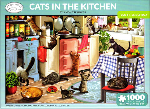 Otter House 1000 Piece Puzzle - Cats in the Kitchen