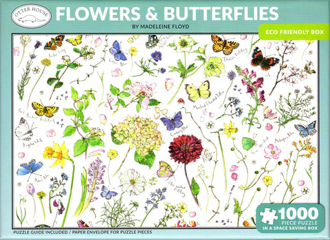 Otter House 1000 Piece Puzzle - Flowers & Butterflies