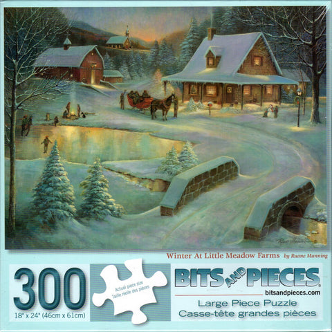 Winter At Little Meadow Farms by Ruane Manning 300 Large Piece Puzzle