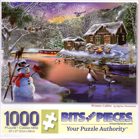 Winter Cabin by Bigelow Illustrations 1000 Piece Puzzle