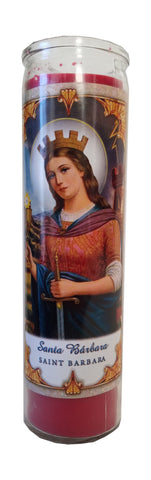 Saint Barbara (Santa Barbara) Red Devotional Candle