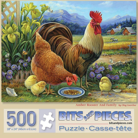 Amber Rooster and Family 500 Piece Puzzle