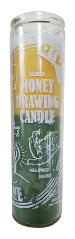 Money Drawing Yellow/Green Candle