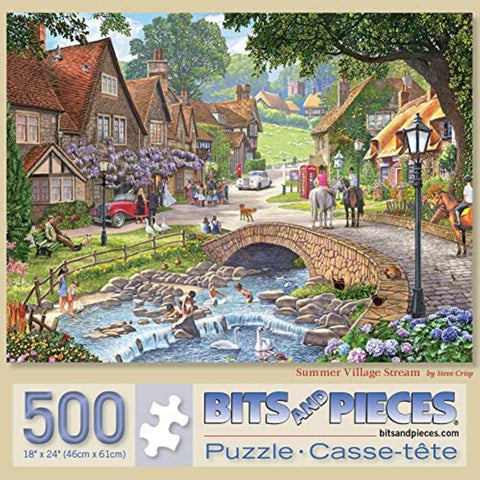 Summer Village Stream 500 Piece Puzzle