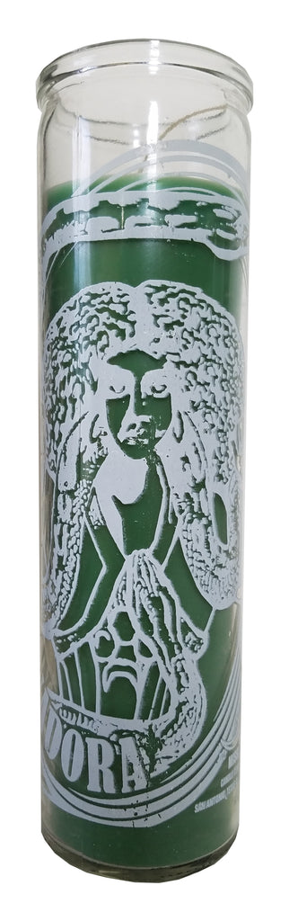 Marta Dominadora Green Pillar Candle