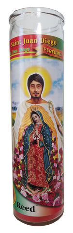 Saint Juan Diego (San Juan Diego) Red Perfumed Pillar Candle