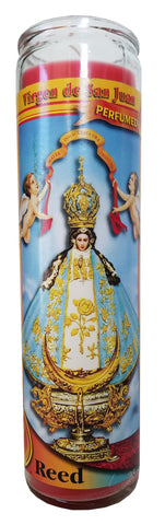 Virgen de San Juan Red Perfumed Pillar Candle