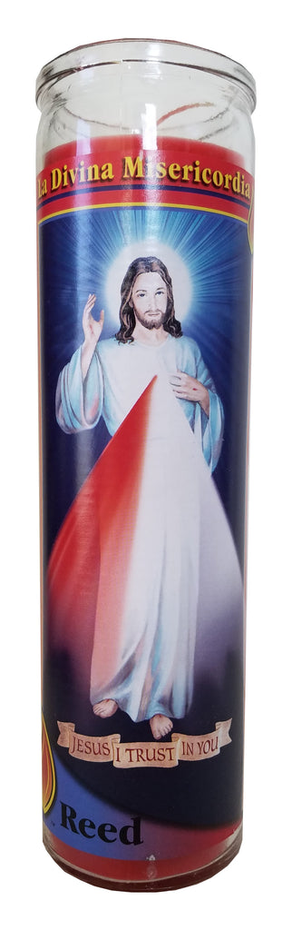 La Divina Misericordia Red Pillar Candle