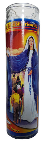 Retina de la Misericordia (Queen of Mercy) Blue Pillar Candle