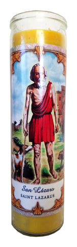 Saint Lazarus (San Lazara) Yellow Devotional Candle
