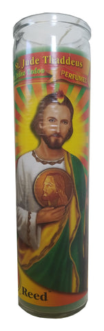 St. Jude Thaddeus (San Judas Tadeo) Green Pillar Devotional Candle