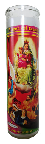 Virgen del Carmen (Our Lady of Carmen) Pillar Devotional Candle
