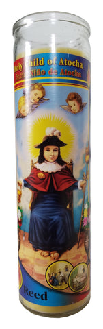 Holy Child of Atocha (Santo Nino de Atocha) Gold Pillar Devotional Candle