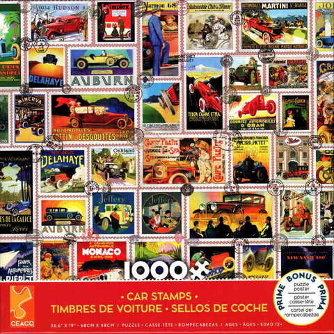 Car Stamps 1000 Piece Puzzle