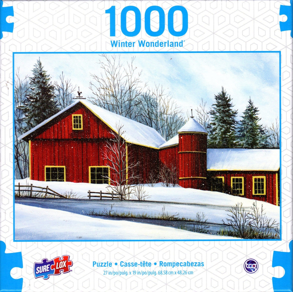Red Barn Winter 1000 Piece Puzzle