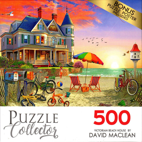 Puzzle Collector 500 Piece Puzzle - Victorian Beach House By David Maclean
