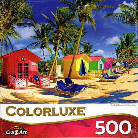 Colorluxe 500 Piece Puzzle - Colorful Beach Huts