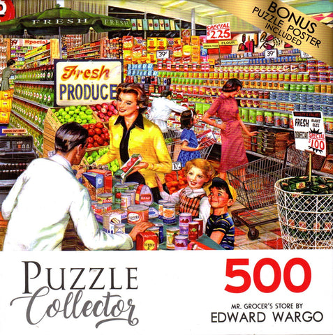 Puzzle Collector 500 Piece Puzzle - Mr. Grocer's Store by Edward Wargo