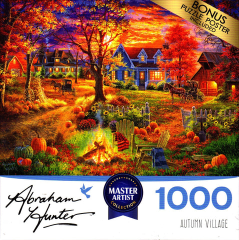 Autumn Village 1000 Piece Puzzle by Abraham Hunter